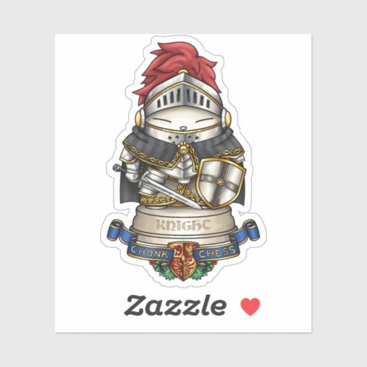 Royal Cat Chess Knight Piece Sticker (Vel)