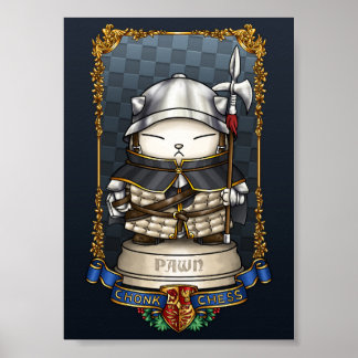 Royal Cat Chess Pion Piece Poster