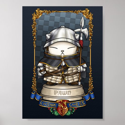 Royal Cat Chess Pion Piece Poster (Voorkant)