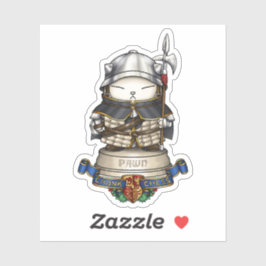 Royal Cat Chess Pion Piece Sticker