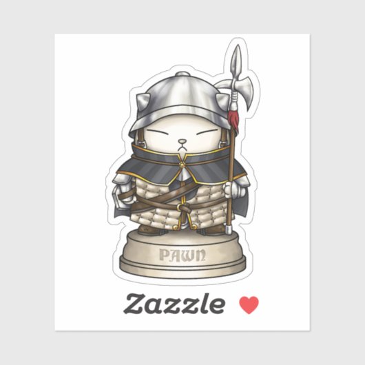 Royal Cat Chess Pion Piece Sticker (Vel)