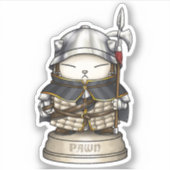 Royal Cat Chess Pion Piece Sticker (Voorkant)