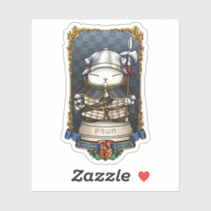 Royal Cat Chess Pion Piece Sticker