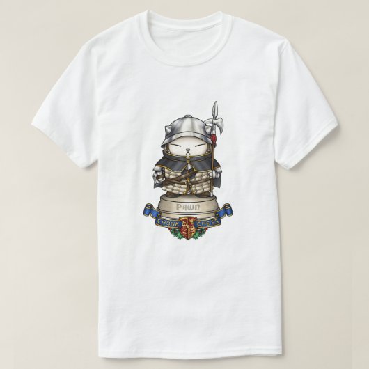 Royal Cat Chess Pion Piece T-shirt (Design voorkant)