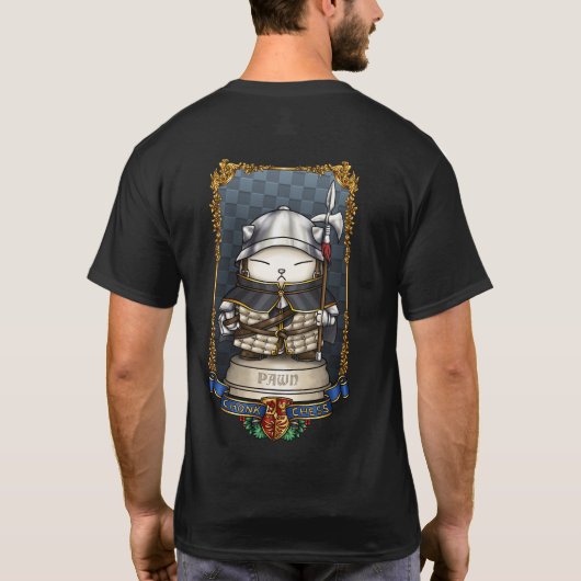 Royal Cat Chess Pion Piece T-shirt (Achterkant)