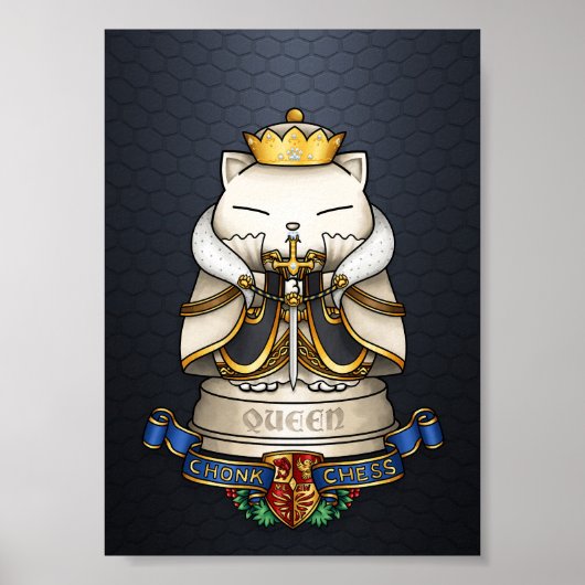 Royal Cat Chess Queen Piece Poster (Voorkant)