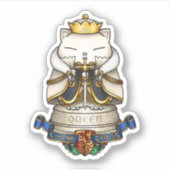 Royal Cat Chess Queen Piece Sticker (Voorkant)
