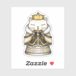 Royal Cat Chess Queen Piece Sticker