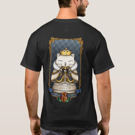 Royal Cat Chess Queen Piece T-shirt (Achterkant)