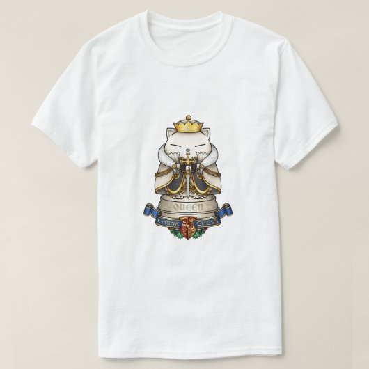 Royal Cat Chess Queen Piece T-shirt (Design voorkant)