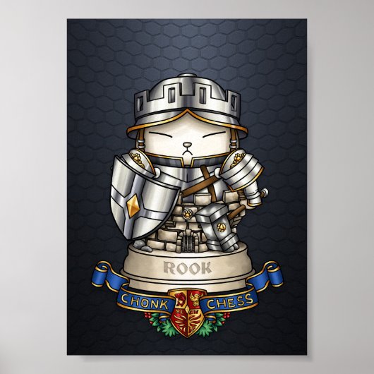 Royal Cat Chess Rook stuk Poster (Voorkant)