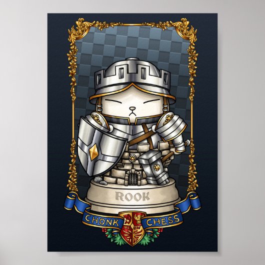 Royal Cat Chess Rook stuk Poster (Voorkant)