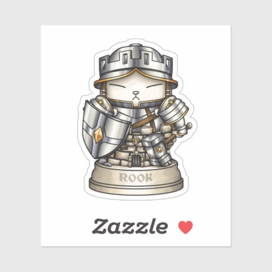 Royal Cat Chess Rook stuk Sticker (Vel)