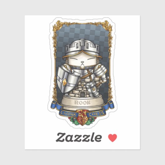 Royal Cat Chess Rook stuk Sticker (Vel)
