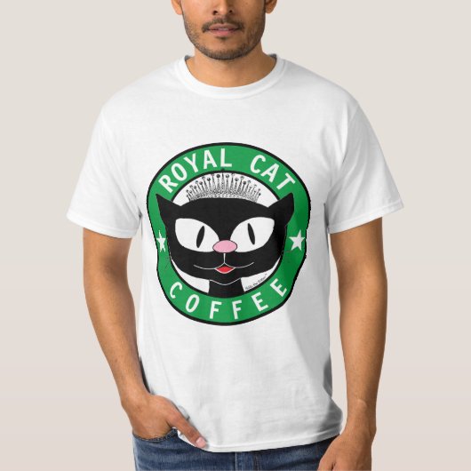 ROYAL CAT COFFEE Zwarte Kat Coffee Logo T-shirt (Voorkant)