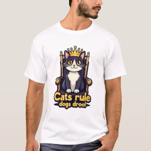 Royal Cat Throne T-shirt - Katten regel, honden kw