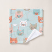 Royal Cats Pattern Bad Handdoek (Wasdoekje)