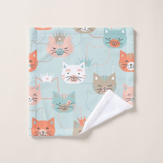 Royal Cats Pattern Bad Handdoek (Wasdoekje)
