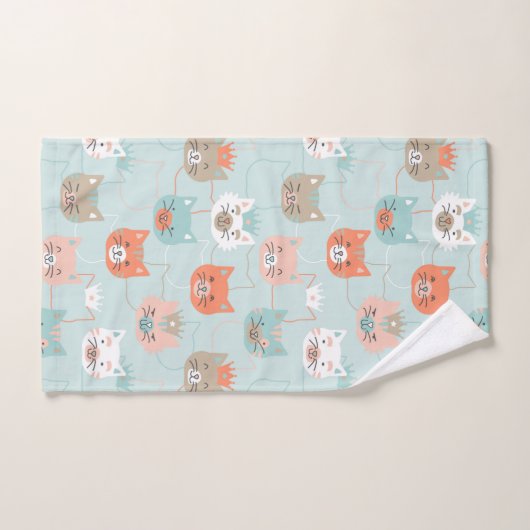 Royal Cats Pattern Bad Handdoek (Handdoek)