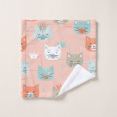 Royal Cats Pattern Bad Handdoek (Wasdoekje)
