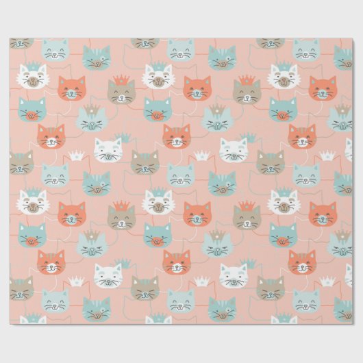 Royal Cats Pattern Cadeaupapier (Vlak)