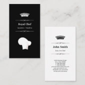 Royal Chef - Professional Modern Black White Visitekaartje (Voorkant / Achterkant)