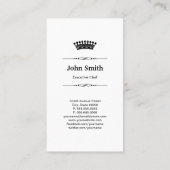 Royal Chef - Professional Modern Black White Visitekaartje (Achterkant)