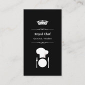 Royal Chef - Professional Modern Black White Visitekaartje (Voorkant)