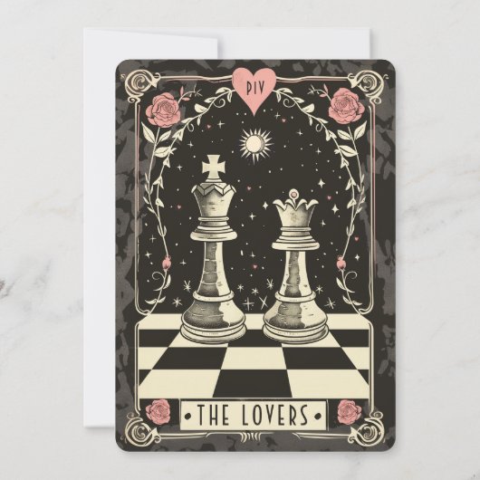 Royal Chess Wedding Uitnodiging (Achterkant)