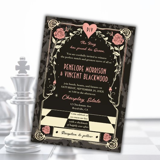 Royal Chess Wedding Uitnodiging