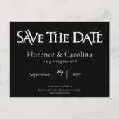 Royal Chic Black Save the Date Briefkaart (Voorkant)