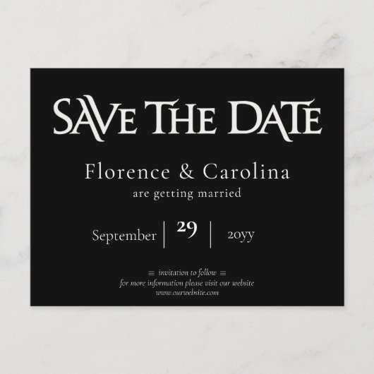 Royal Chic Black Sla de datum op Briefkaart (Voorkant)