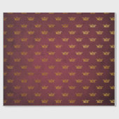 Royal Chic Golden Red Velvet Crown Princess Cadeaupapier (Vlak)