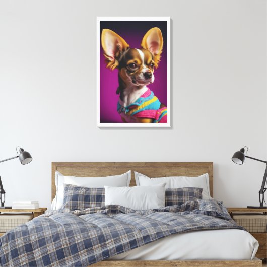 Royal Chihuahua hond Canvas Afdruk (Insitu (Slaapkamer))
