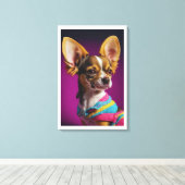 Royal Chihuahua hond Canvas Afdruk (Insitu (Houten vloer))