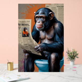 Royal Chimp Majestic Throne – Realistische Pop Kun Acryl Bord