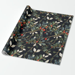 Royal Christmas mistletoe naadloos patroon BIG Cadeaupapier