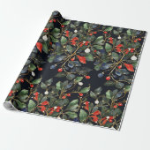 Royal Christmas mistletoe naadloos patroon BIG Cadeaupapier (Uitgerold)