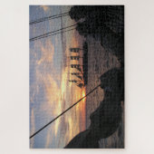Royal Clipper Afgetekend Tegen De Zonsondergang Legpuzzel (Verticaal)