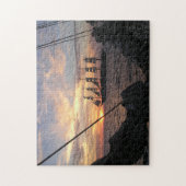 Royal Clipper Afgetekend Tegen De Zonsondergang Legpuzzel (Verticaal)