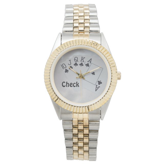 Royal Club Flush Poker Cards Pattern Horloge (Voorkant)