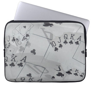 Royal Club Flush Poker Cards Pattern Laptop Sleeve
