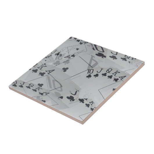 Royal Club Flush Poker Cards Pattern Tegeltje (Zijkant)
