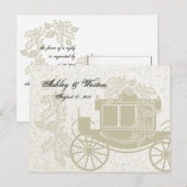 Royal Coach Wedding Reactie Uitnodiging Briefkaart (Voorkant / Achterkant)