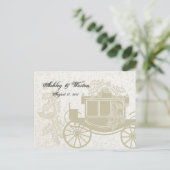 Royal Coach Wedding Reactie Uitnodiging Briefkaart (Staand voorkant)
