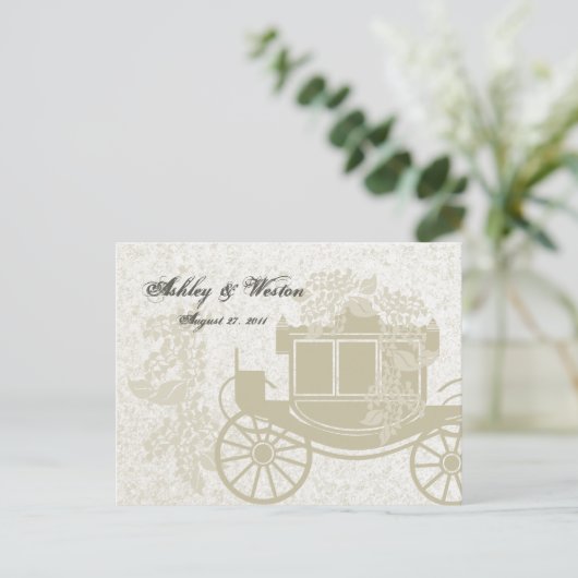 Royal Coach Wedding Reactie Uitnodiging Briefkaart (Staand voorkant)