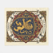Royal Coat of Arms Luxury Lion Rampant Fleece Deken (Voorkant (Horizontaal))