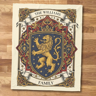 Royal Coat of Arms Luxury Lion Rampant  Fleece Deken