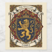 Royal Coat of Arms Luxury Lion Rampant  Wijn Etiket (Enkel label)