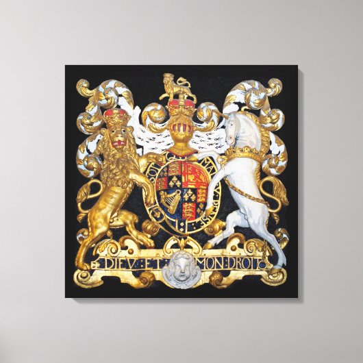 Royal Coat of Arms, Verenigd Koninkrijk. Canvas Afdruk (Voorkant)